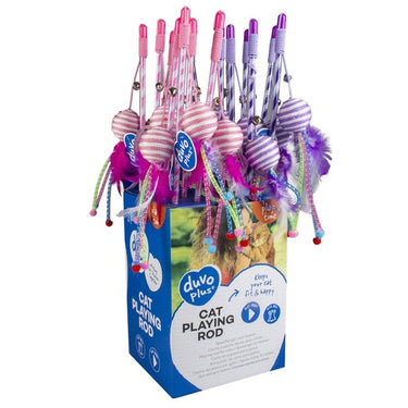 Duvo+ Playing Rod Catchy Rope Ball Mix Colors - 45.5 x 4 x3.5cm - Box Qty -16 Pcs